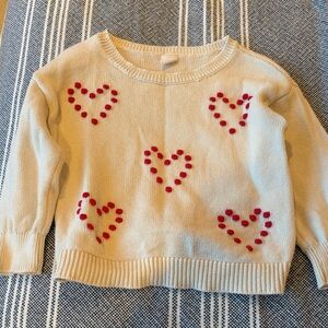 Baby GAP Cream Sweater with Red Heart Accents